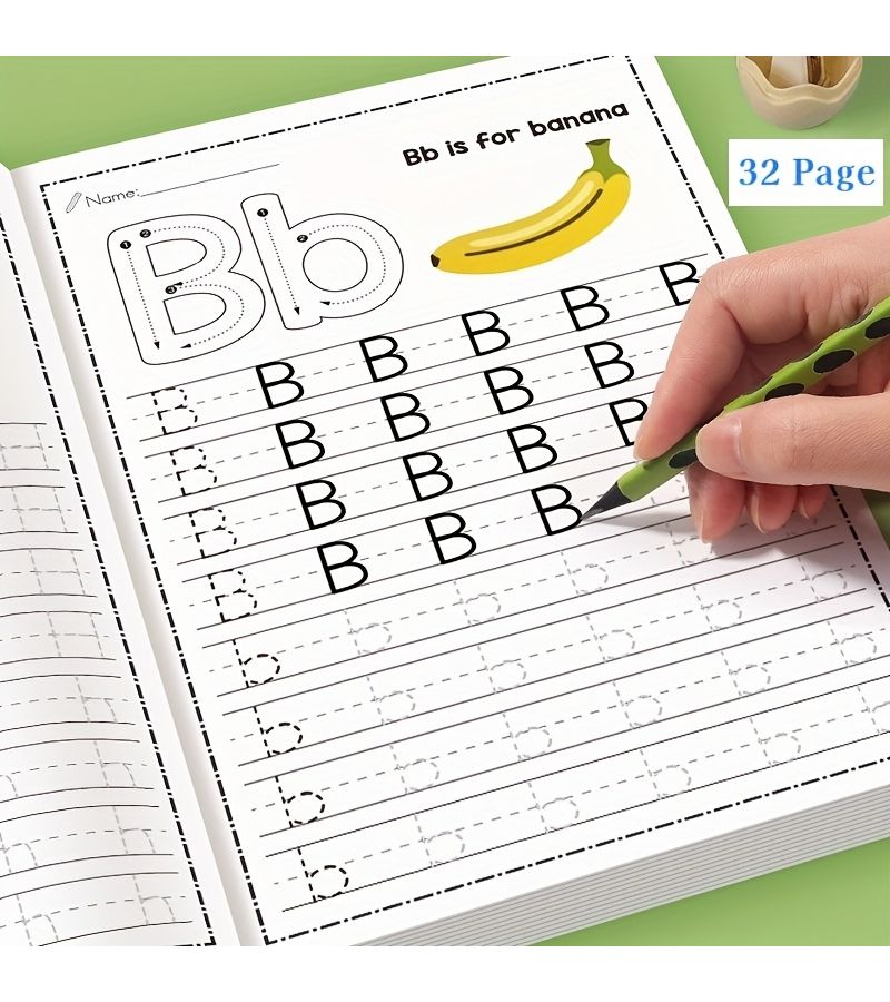ABC Letters Practice Book English Writing A to Z Alphabet Tracing With Illustrations 32 Page Preschool Creative Coloring Workbook Homeschool Learning Tools Christmas Birthday Gifts For Kids - Image 2