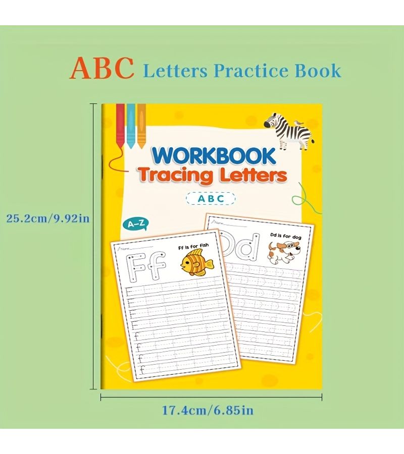 ABC Letters Practice Book English Writing A to Z Alphabet Tracing With Illustrations 32 Page Preschool Creative Coloring Workbook Homeschool Learning Tools Christmas Birthday Gifts For Kids - Image 5