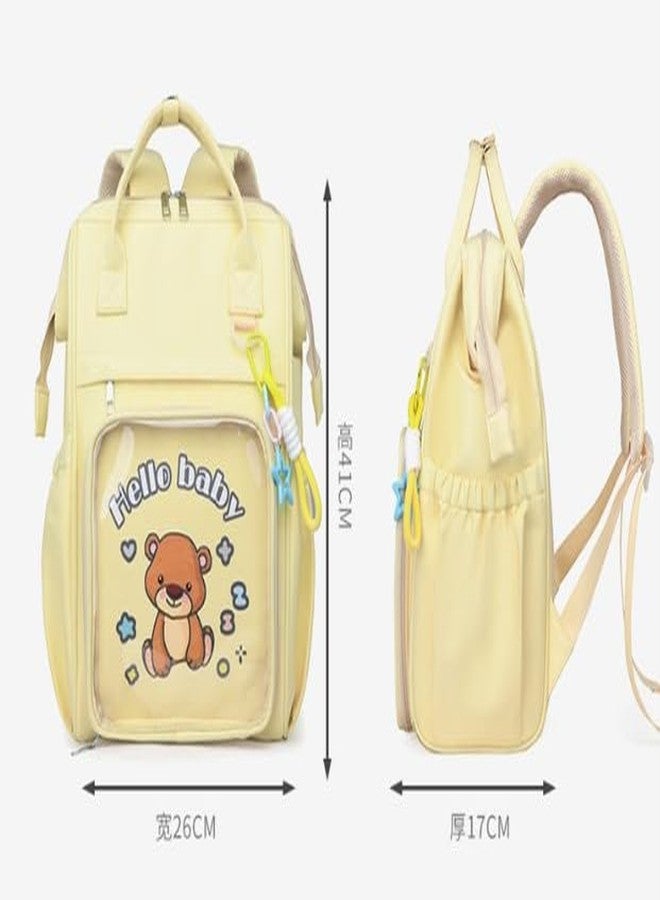 Winnies Diaper Bag For New Born Baby/Maternity Bags For Mother With Multi Compartments, Insulated Bottle Pockets (Yellow) - Image 4