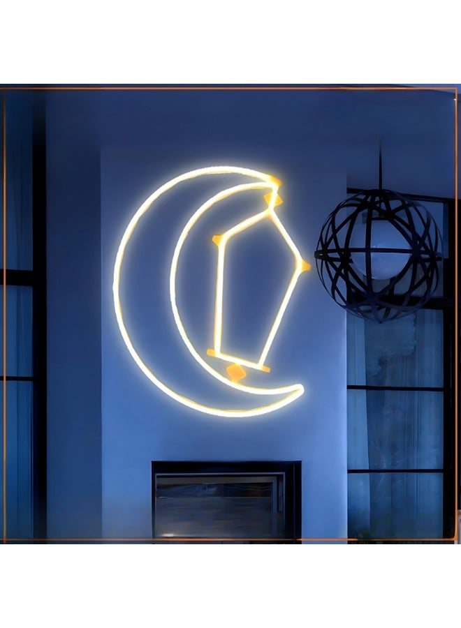 AS EID Crescent Lamp with Moon with Festive Light Bulbs 60cm - Image 2