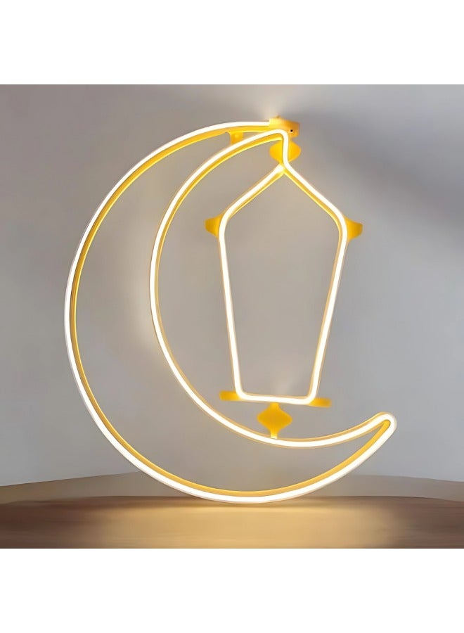AS EID Crescent Lamp with Moon with Festive Light Bulbs 60cm - Image 3