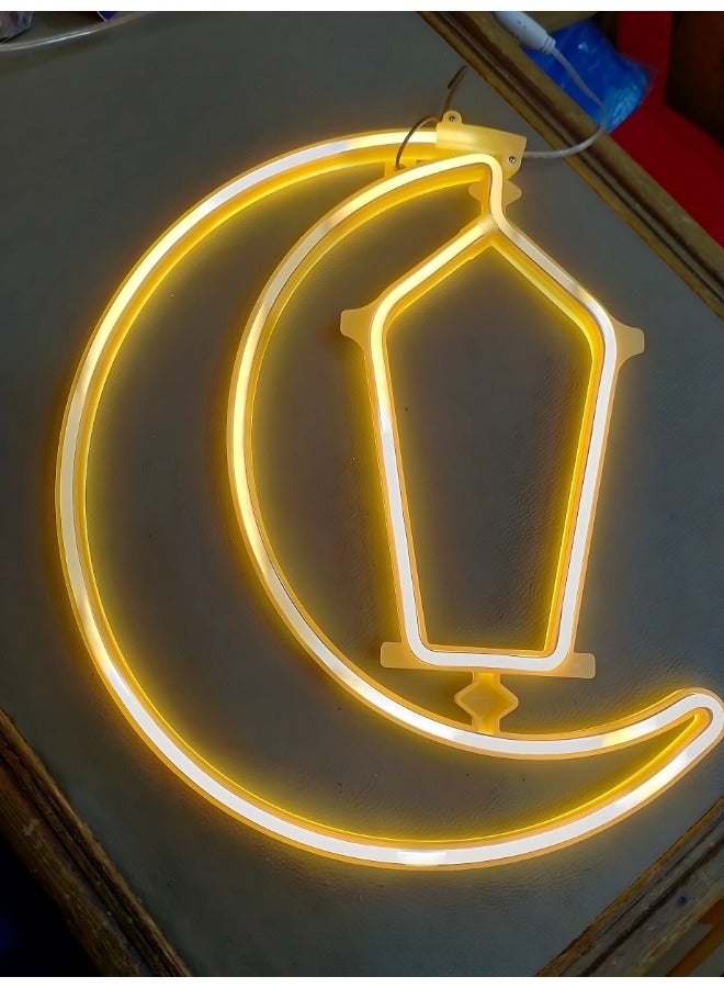 AS EID Crescent Lamp with Moon with Festive Light Bulbs 60cm - Image 4