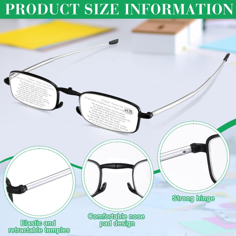 Coume 6 Pack Folding Reading Glasses Hard Cases Blue Light Blocking Men Women Foldable Computer Spring Hinge Readers(1.25x) - Image 3