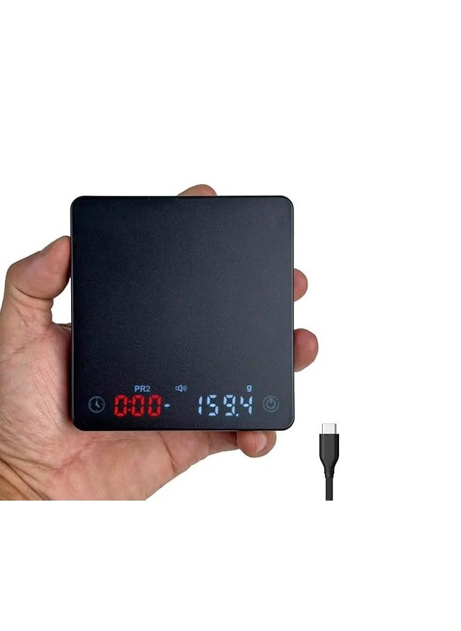 INVEIN - INVEIN KC200 Nano Espresso Coffee Scale – Compact Espresso Scale with Timer, Multiple Operating Modes, Hidden LED Display – Precision Digital Coffee Scale with High-Sensitivity Sensors, Perfect for Espresso Brewing - Image 1