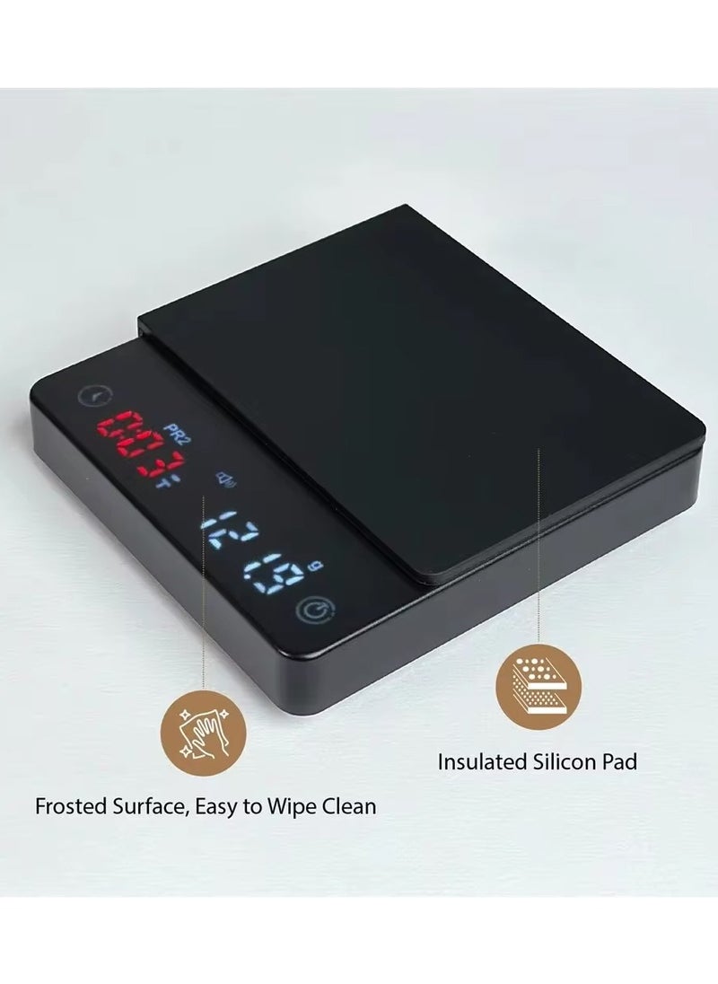 INVEIN - INVEIN KC200 Nano Espresso Coffee Scale – Compact Espresso Scale with Timer, Multiple Operating Modes, Hidden LED Display – Precision Digital Coffee Scale with High-Sensitivity Sensors, Perfect for Espresso Brewing - Image 1