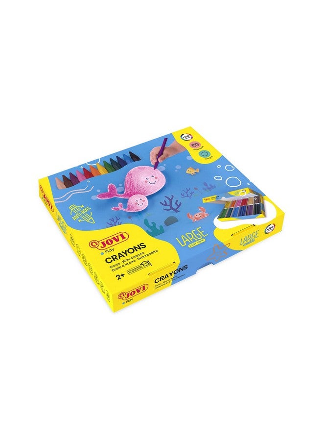 JOVI جوفي - صندوق أقلام شمع كبيرة سهلة الإمساك، مجموعة Classpack تحتوي على 300 قلم شمع سداسي في 12 لون، غير سامة وخالية من الجلوتين، مستلزمات فنية مدرسية للمعلمين - Image 1