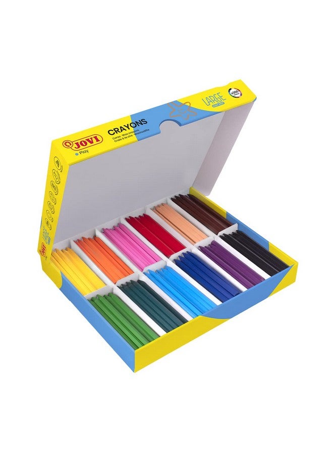 JOVI جوفي - صندوق أقلام شمع كبيرة سهلة الإمساك، مجموعة Classpack تحتوي على 300 قلم شمع سداسي في 12 لون، غير سامة وخالية من الجلوتين، مستلزمات فنية مدرسية للمعلمين - Image 4