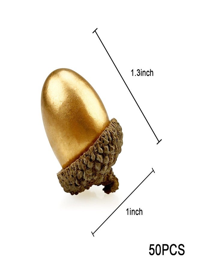 Lorigun 50 Pcs Artificial Acorns Golden Acorns with Natural Acorn Cap Fake Acorn for Decoration Home House Kitchen Decor Christmas Decoration Fall Table Scatter Crafting - Image 2