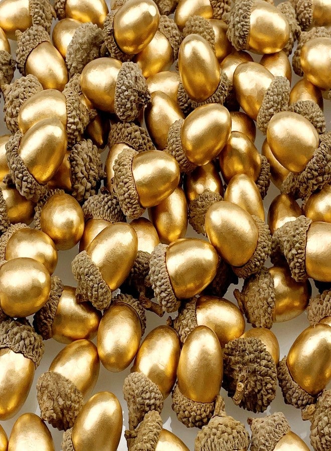 Lorigun 50 Pcs Artificial Acorns Golden Acorns with Natural Acorn Cap Fake Acorn for Decoration Home House Kitchen Decor Christmas Decoration Fall Table Scatter Crafting - Image 1