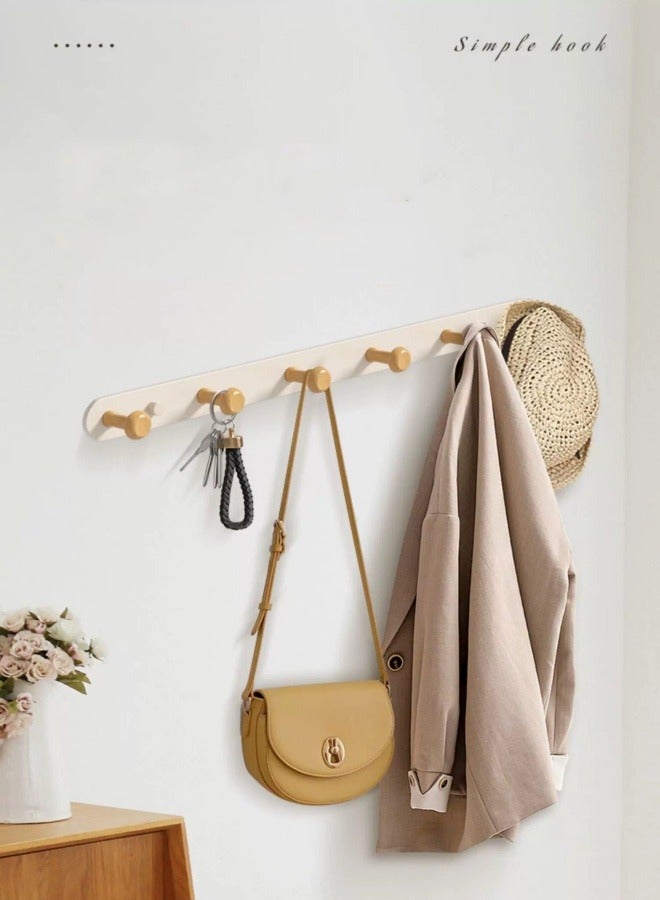 Loquat (2 Packs) Coat Rack Wall Mounted with 7 HOOKS ,Over The Door Hook Hanger, Towel Rack Silent Super Load-bearing Over Door Hanger ，White Wall Hooks Adhesive and Screw Inserts For Entrance Ways, Bathro  - Image 4