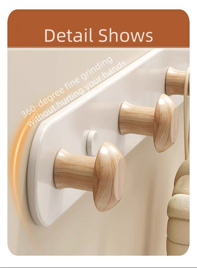 Loquat (2 Packs) Coat Rack Wall Mounted with 7 HOOKS ,Over The Door Hook Hanger, Towel Rack Silent Super Load-bearing Over Door Hanger ，White Wall Hooks Adhesive and Screw Inserts For Entrance Ways, Bathro  - Image 2