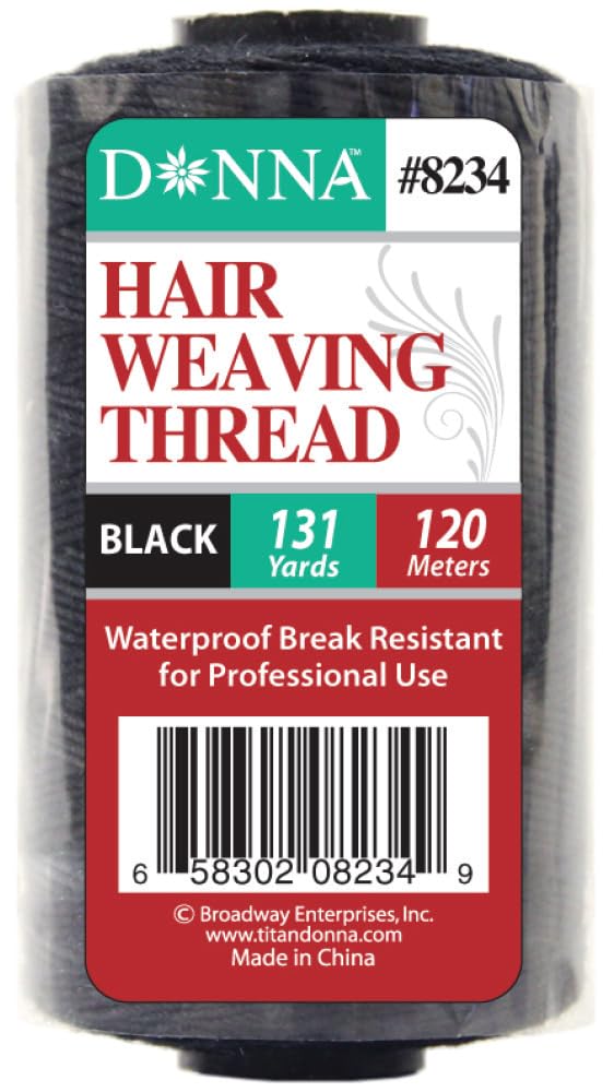 DONNA Hair Weaving Thread Hair Weaving Thread Hair Extension Kit Weaving Thread for Making Wig Sewing Hair 1PC 131YD 120M Black