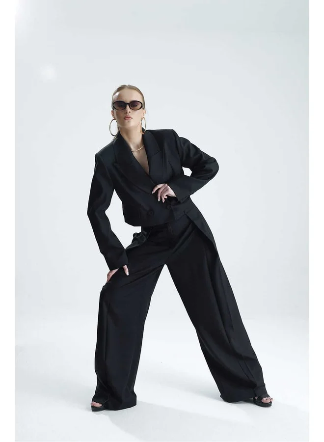 GACACOLLECTION NİŞDA Black Palazzo Pants.