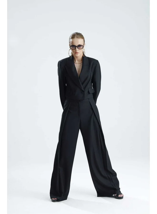 GACACOLLECTION NİŞDA Black Palazzo Pants.