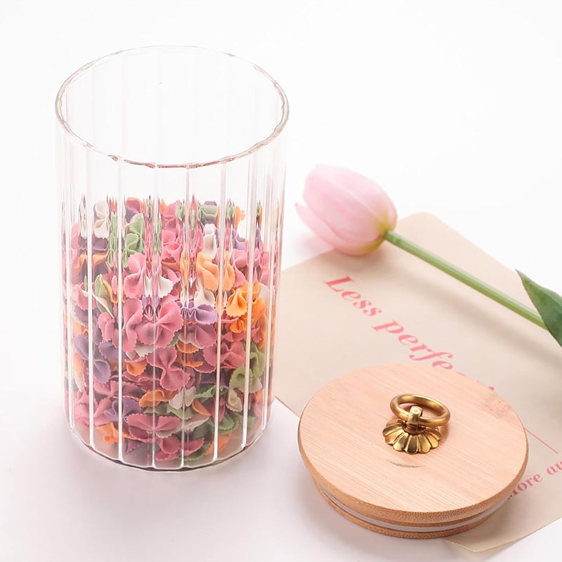 UMAI Borosilicate Glass Jar with Bamboo Lid | Kitchen Organizer Items and Storage | Multi-utility, Leakproof, Airtight Storage Jar for Cookies, Snacks, Tea, Coffee, Sugar (820 ml) - Image 1