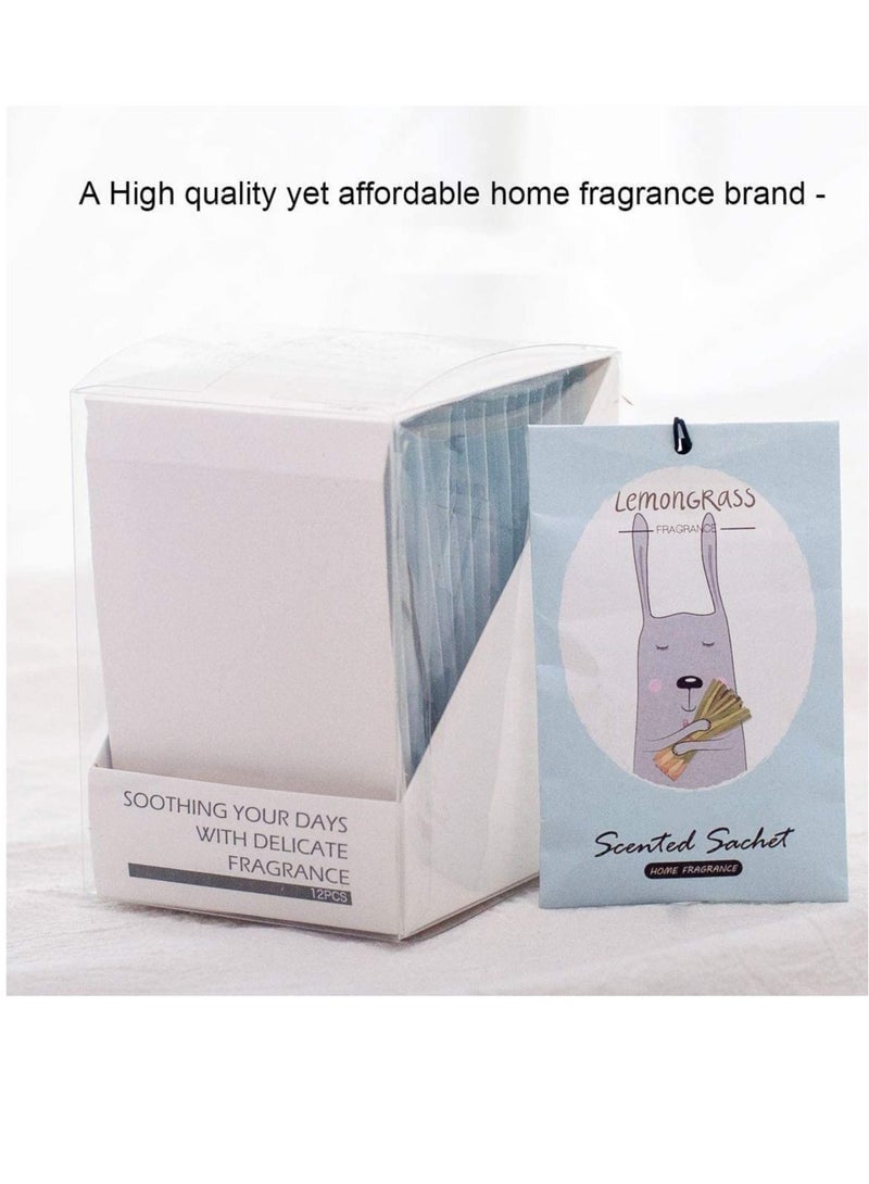 Captaintech Lemongrass Sachet 1 Box 12Pcs Cartoon Design Sachet Scent Drawer Freshener Car Fragrance Pendant Lasting Fragrance Deodorizer Freshener for Drawers and Closets Home Car Fragrance Product - Image 5
