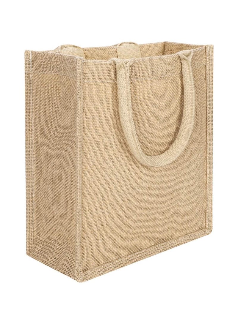 Eco-neutral Waterproof Coating With Soft Handle Jute Tote Shopping Bag  - Image 4