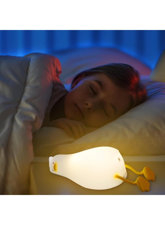 مصباح ضوء ليلي LED من السيليكون بتصميم بطة لطيفة نائمة للأطفال، مصباح طاولة بجانب السرير - Image 2