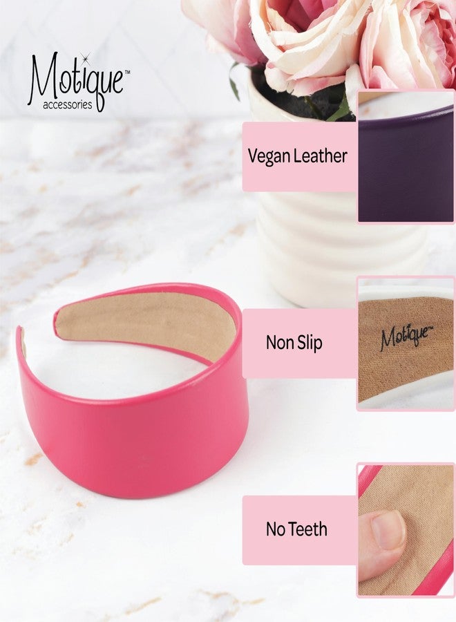 موتيك أكسيسوريز طوق رأس من الجلد النباتي من موتيك أكسسوارات، مقاس 2 بوصة، للنساء (لون الخزامى، مقاس واحد) - Image 4