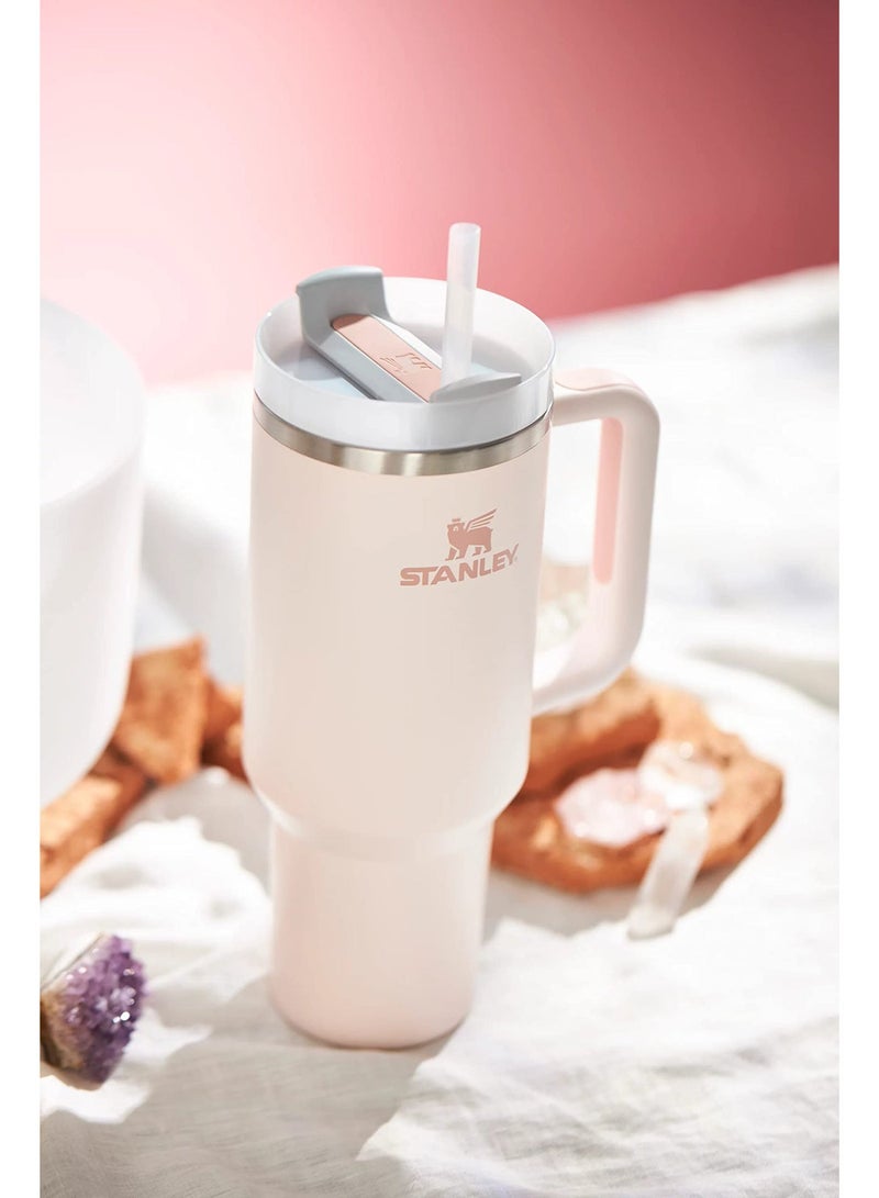 Stanley Quencher H2.0 FlowState Stainless Steel Vacuum Insulated Tumbler with Lid & Straw for Water, Coffee, Tea, Smoothies and More, Rose Quartz, 40 oz, Free Straw Toppers - Image 5