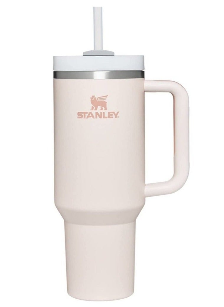 Stanley Quencher H2.0 FlowState Stainless Steel Vacuum Insulated Tumbler with Lid & Straw for Water, Coffee, Tea, Smoothies and More, Rose Quartz, 40 oz, Free Straw Toppers - Image 2