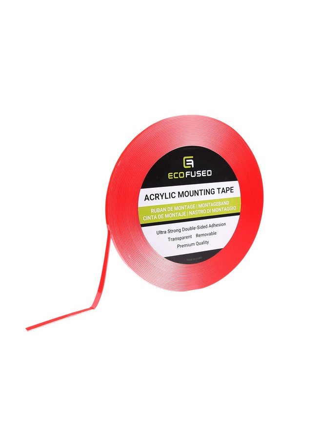 ECO-FUSED Acrylic Mounting Tape - 1/4" X 12.6 Yards - Ultra Strong Double-Sided Adhesion - Transparent - Removable - All Types Of Surfaces - Weatherproof - For Indoor And Outdoor  - Image 1