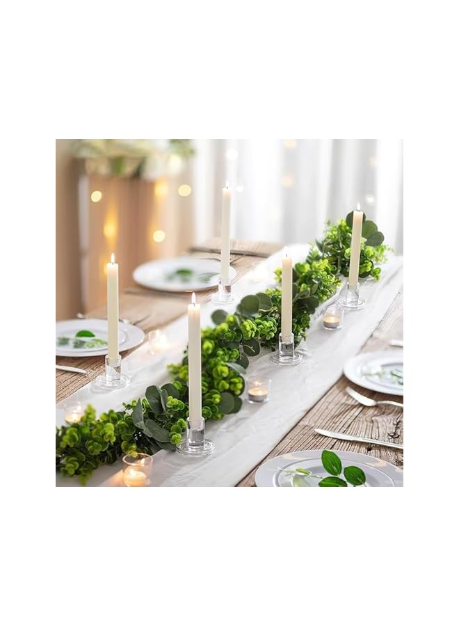 S-TOP 6pcs Clear Glass Candlestick Holders,Taper Candle Holders, Clear Candle Holders for Formal Events Wedding Festival Party Church Festival Decoratio (clear) - Image 3