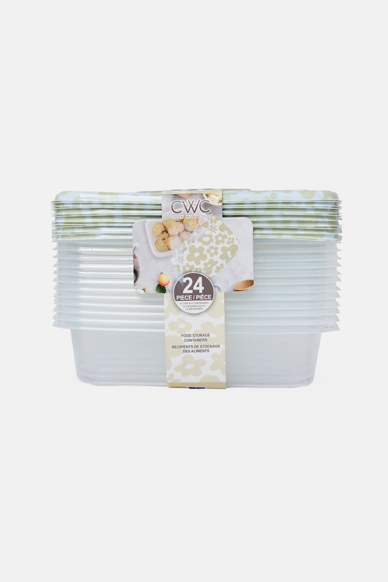 COOK WITH COLOR 24 Pcs Plastic Food Storage Containers With Lid, Multicolor - Image 1