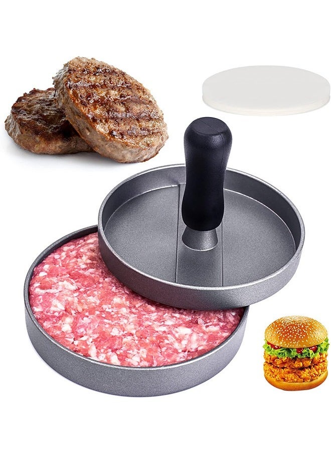 Arabest Non-Stick Burger Press Aluminum Hamburger Patty Maker with 100 Wax Papers for BBQ Grill  - Image 1