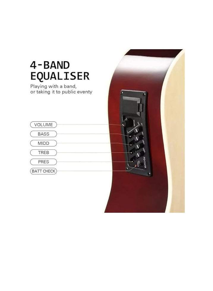 Megarya Cutaway Electro Acoustic Guitar (Natural)  - Image 3