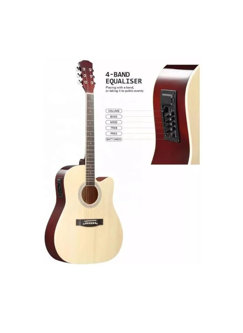 Megarya Cutaway Electro Acoustic Guitar (Natural)  - Image 2