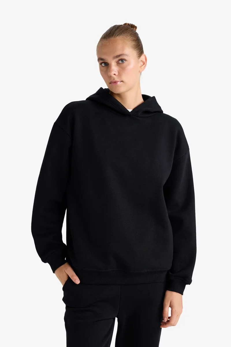 ديفاكتو Relax Fit Basic Thick Fabric Hoodie