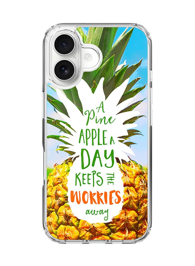 Stylizedd Classic Clear MagSafe Case for iPhone 17 , Hybrid Soft Case Flexible Edges Anti Drop TPU PC Gel Thin Transparent Cover [ Designed for iPhone 17 ] - Pineapple A Day Full Print