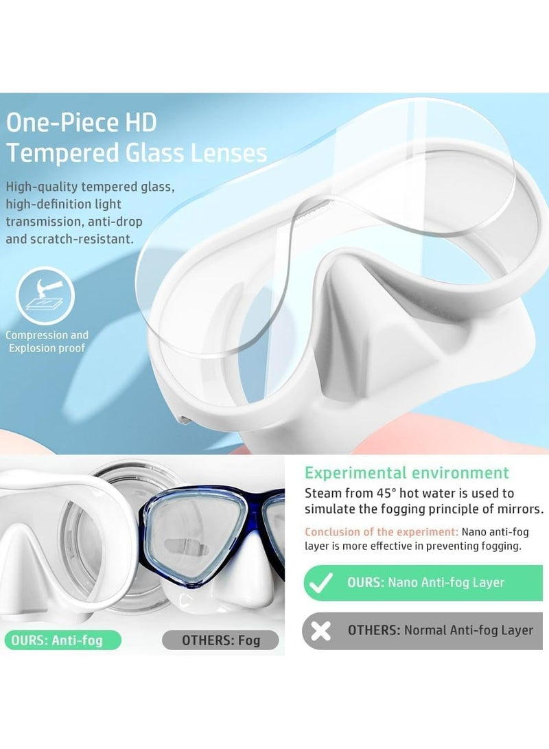 CMGTYYD. قناع غطس، قناع غطس بدون إطار للكبار والصغار، قناع غطس بألوان المعكرونة، رؤية واسعة 180 درجة، قناع غوص نانو مضاد للضباب والأشعة فوق البنفسجية للغوص والغطس والسباحة - Image 4