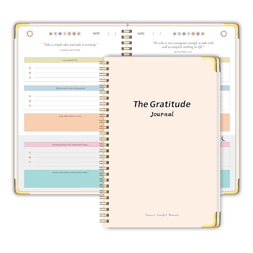 Kamoy The Gratitude Journal for Women＆Men - 5 Minute Daily Gratitude Practice with Inspiring Prompts & Quotes for More Happiness, Affirmation, Mindfulness＆Reflection, Positive Affirmation Mindfulness Gifts for Women - Beige - Image 1