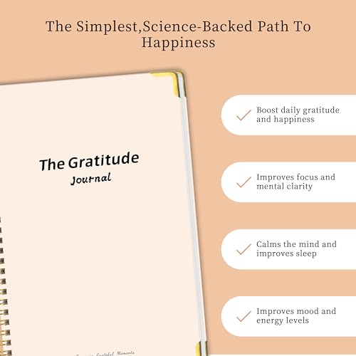 Kamoy The Gratitude Journal for Women＆Men - 5 Minute Daily Gratitude Practice with Inspiring Prompts & Quotes for More Happiness, Affirmation, Mindfulness＆Reflection, Positive Affirmation Mindfulness Gifts for Women - Beige - Image 3