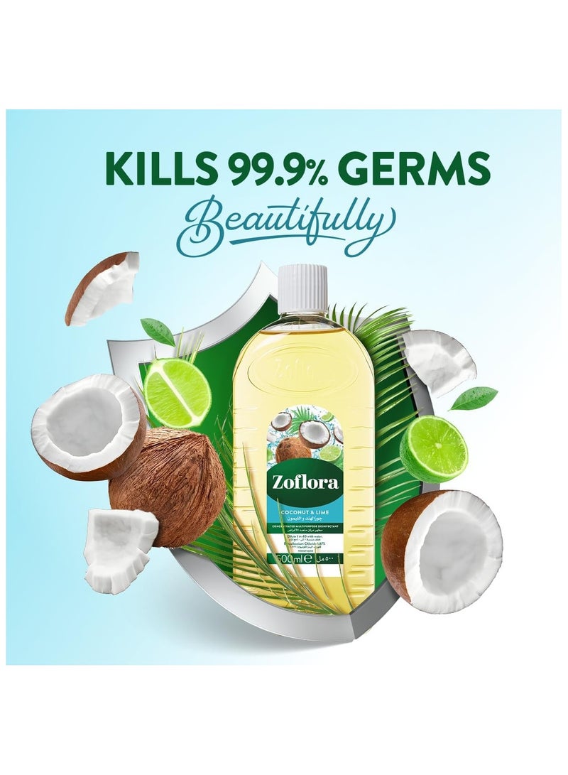 زوفلورا مطهر مركز متعدد الاغراض برائحة جوز الهند و الليمون 500مل - Image 2