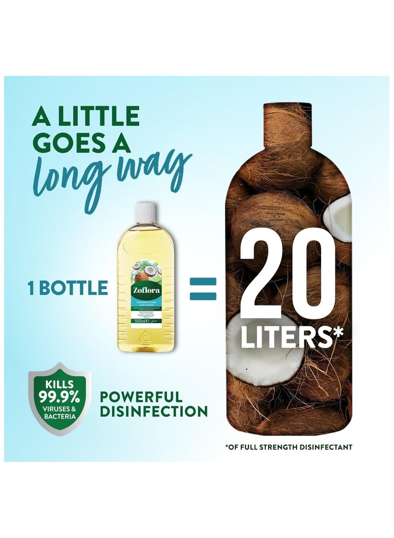 زوفلورا مطهر مركز متعدد الاغراض برائحة جوز الهند و الليمون 500مل - Image 3