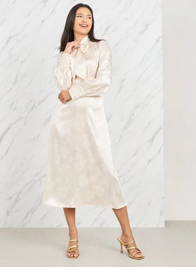 ستايلي فستان ميدي بفيونكة ساتان