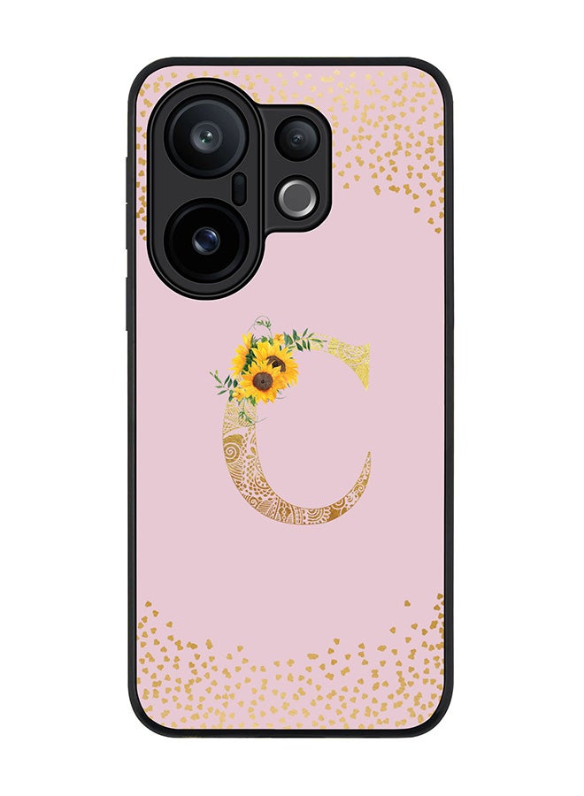 Stylizedd For vivo X200 FE / S30 Pro mini Case,Slim fit Camera Protection, Shockproof Thin Phone cover  - Custom Floral Monogram - C  (Pink )