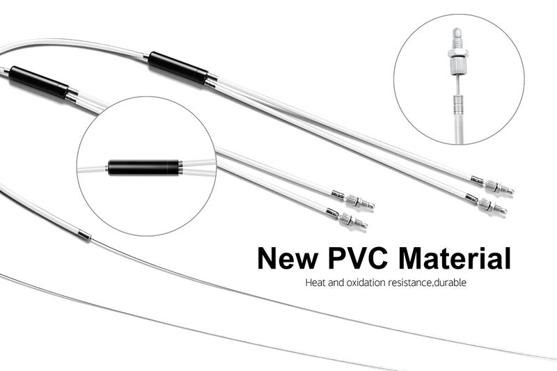 Bavel BMX Bike Gyro Brake Cables,Full Kit BMX Bicycle Brake Line Set Cable Wire,Front + Rear (Upper + Lower) with Spinner Rotor (Complete Set) for Bike Part Replacement - White (White) - Image 3