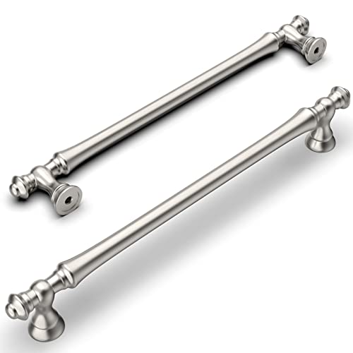 Amerdeco 10 Pack Brushed Satin Nickel Cabinet Pulls 7.5 Inch(192mm) Hole Center Cabinet Hardware Kitchen Cabinet Handles for Bathroom Drawer Pulls Dresser Pulls ZH0014 - Image 2