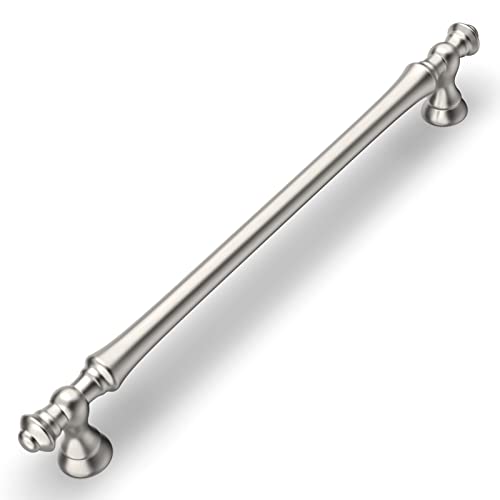 Amerdeco 10 Pack Brushed Satin Nickel Cabinet Pulls 7.5 Inch(192mm) Hole Center Cabinet Hardware Kitchen Cabinet Handles for Bathroom Drawer Pulls Dresser Pulls ZH0014 - Image 1