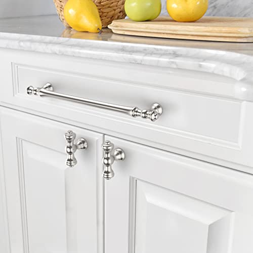 Amerdeco 10 Pack Brushed Satin Nickel Cabinet Pulls 7.5 Inch(192mm) Hole Center Cabinet Hardware Kitchen Cabinet Handles for Bathroom Drawer Pulls Dresser Pulls ZH0014 - Image 4