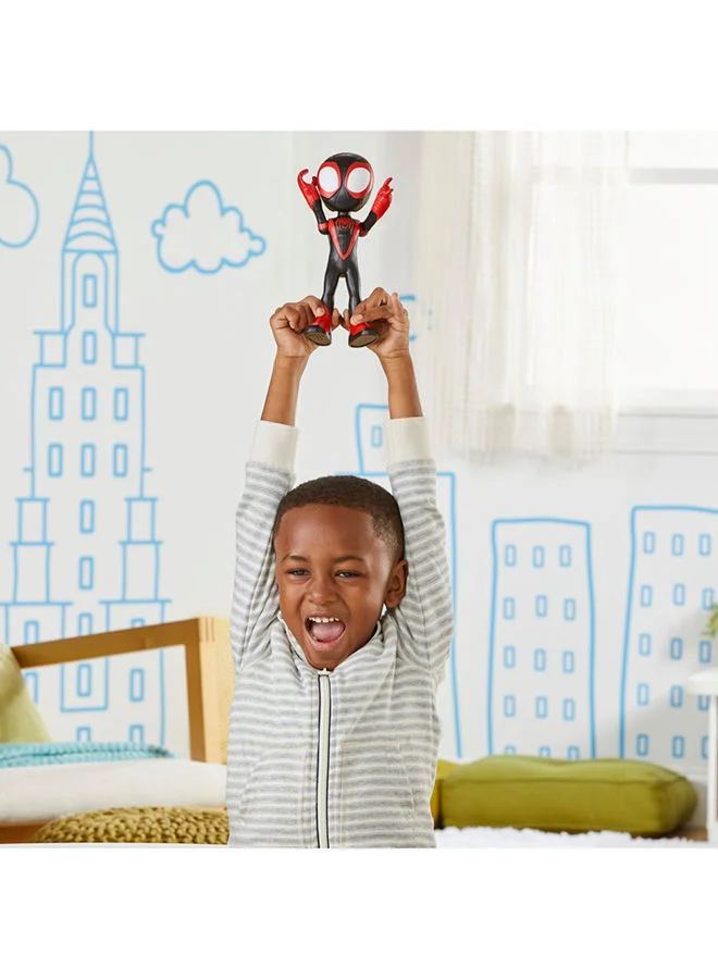 هاسبرو - جيمينج Marvel Supersized Miles Morales, Spider-Man Figure, 9-Inch Action Figure, Preschool Toys