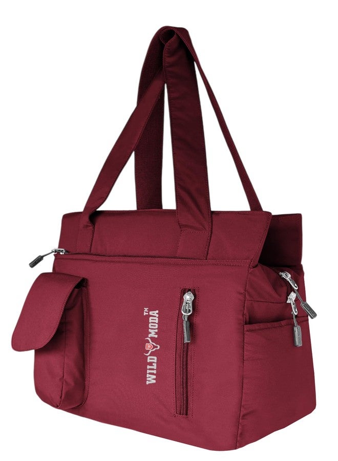 WILD MODA Women’s Stylish Multi-Purpose Tote Bag for Office, College & Travel (Maroon) - Image 1