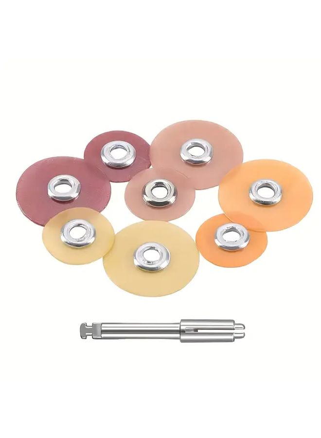 30pcs Fine Light Orange 9.5mm Polishing Discs With 2.35mm RA Shank For Grinding And Polishing Composite Materials Porcelain Glass Ionomer Resin - Image 1