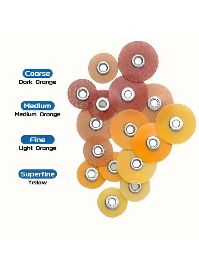 30pcs Fine Light Orange 9.5mm Polishing Discs With 2.35mm RA Shank For Grinding And Polishing Composite Materials Porcelain Glass Ionomer Resin - Image 3