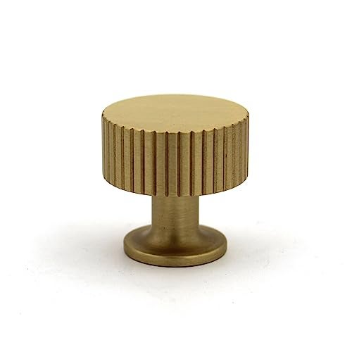 ABVIN Premium Knurled Satin Brass Knobs Handles, Furniture Pulls Cabinets Cupboards Drawers knob (1 pcs) - Image 1
