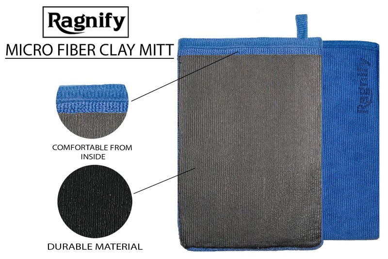 Ragnify Pack of 2 Clay Mitt Auto Detailing Medium Grade Alternative Mitt for Flawless Removal of Surface Bonded Micro Contaminant (Blue) - Image 4